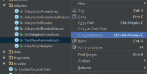 Selecciónar opción 'Copy source' haciendo clic secundario sobre la clase en la estructura del proyecto